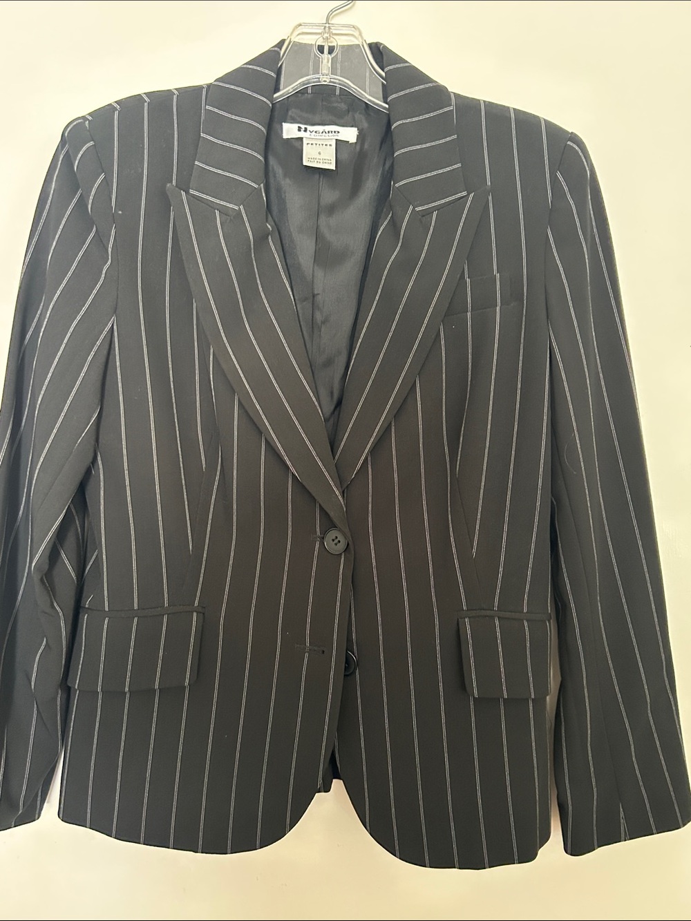 Beverly Hills Polo Club Black Pinstripe Blazer